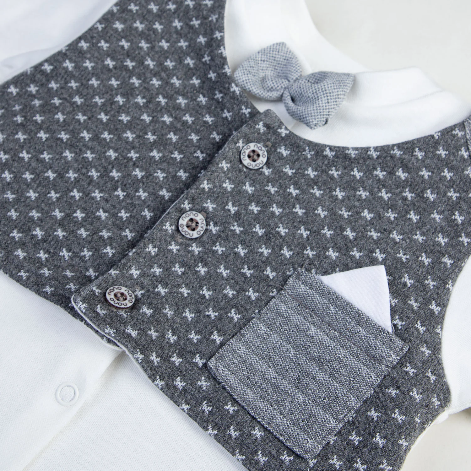 Jumpsuit with Textured Waistcoat - Image 2