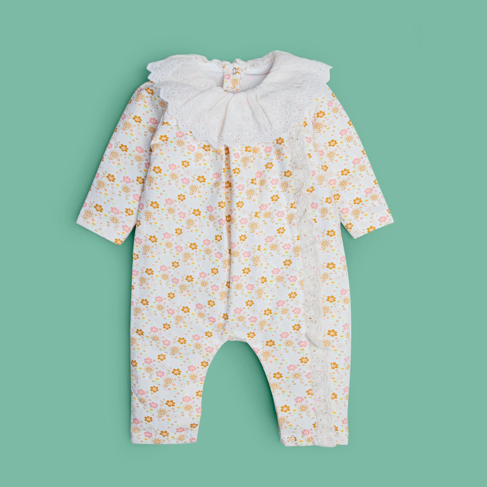 Baby Flutter Neck Printed Romper