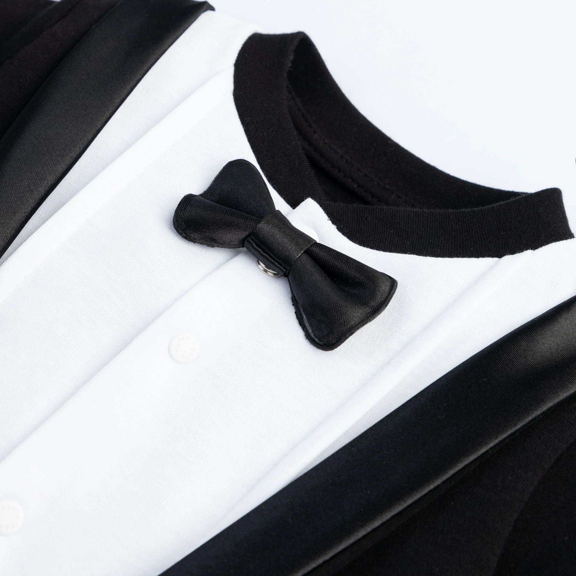 Black baby tuxedo romper - Image 2