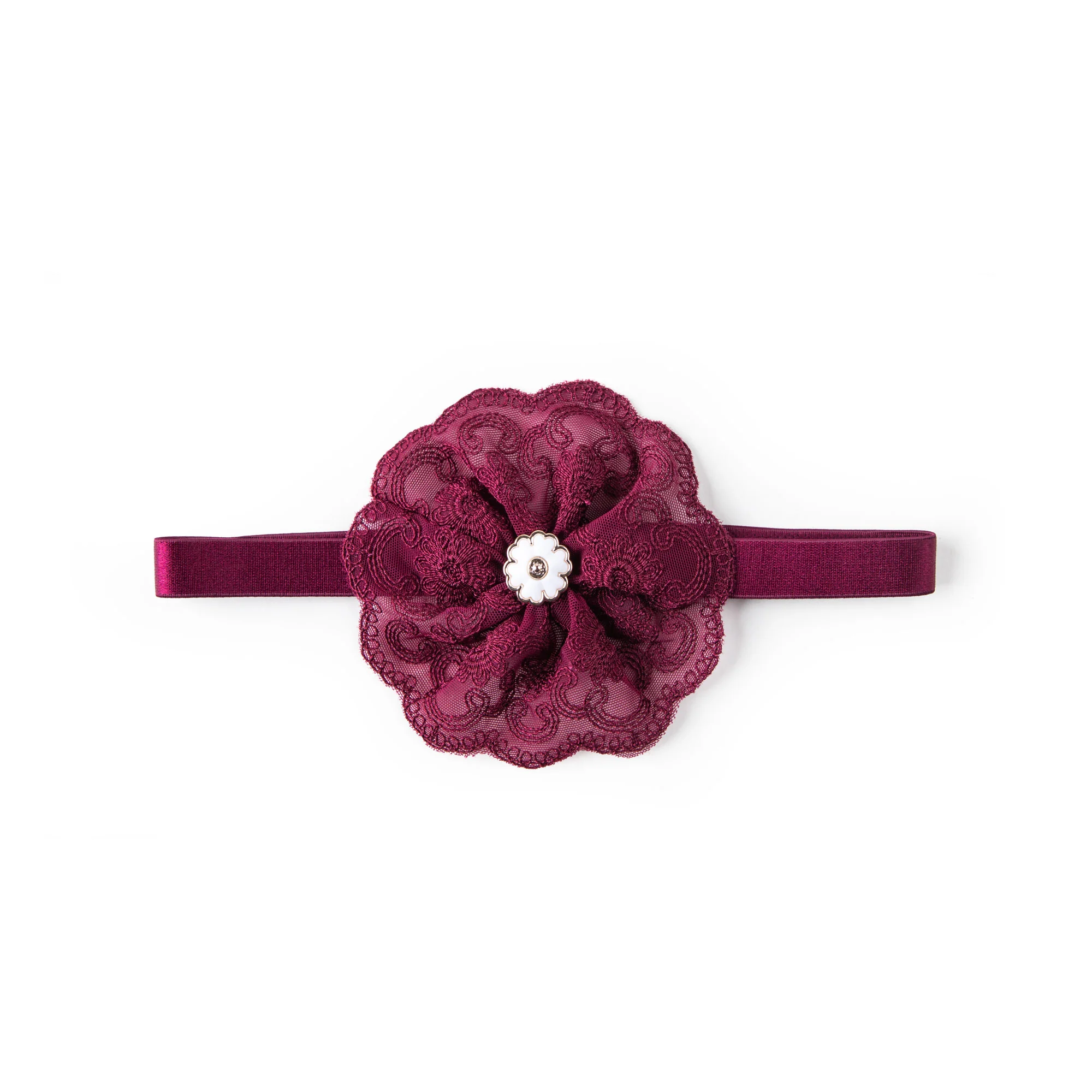 Maroon flower hairband