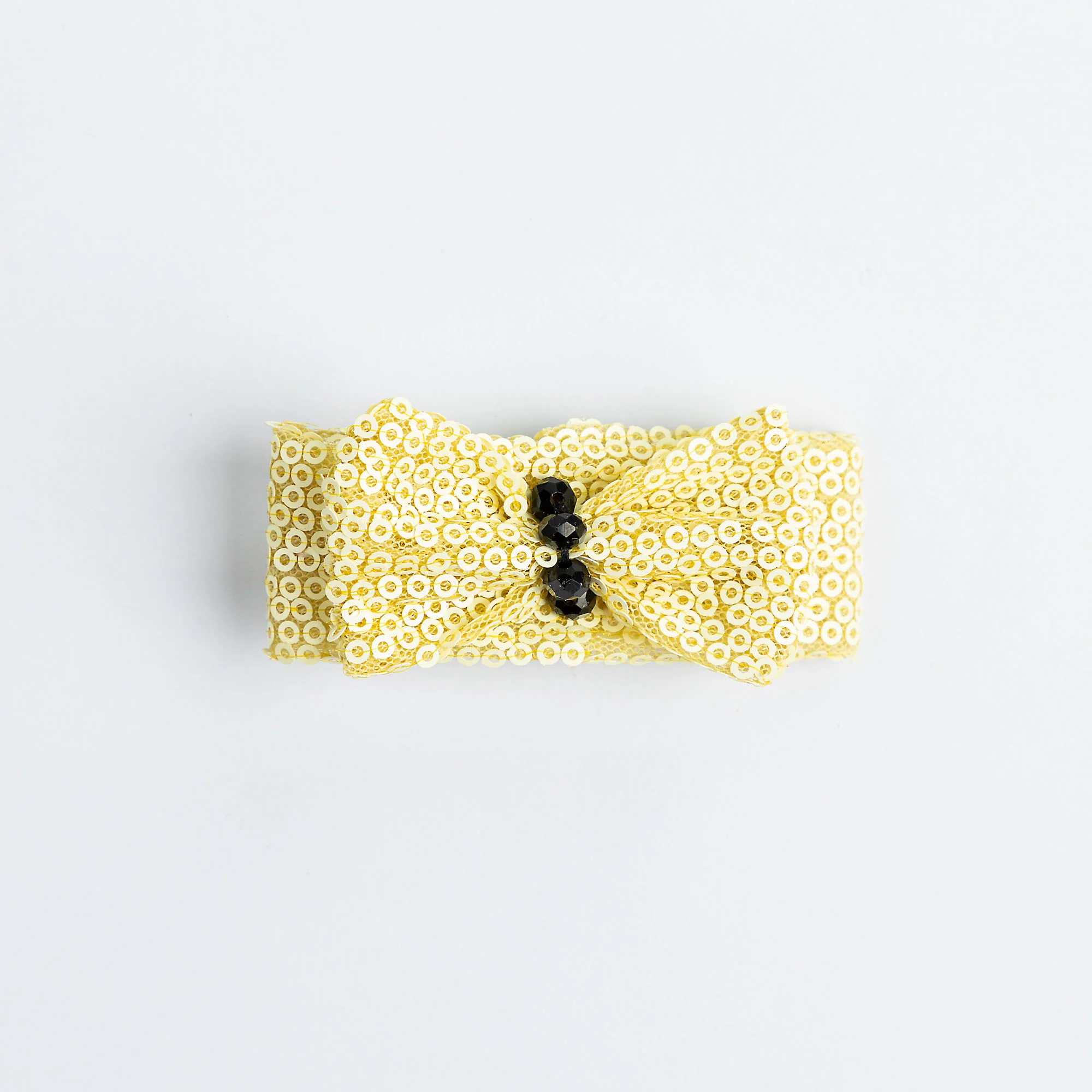 Pale Yellow Sequined Hairpin