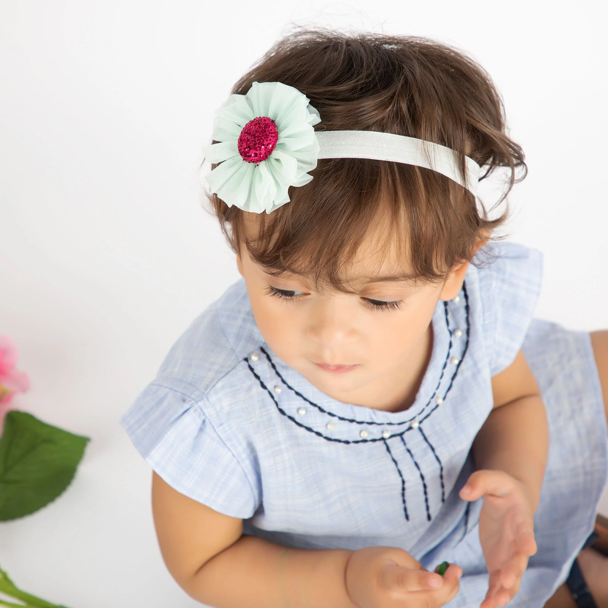 Aqua Flower Hairband