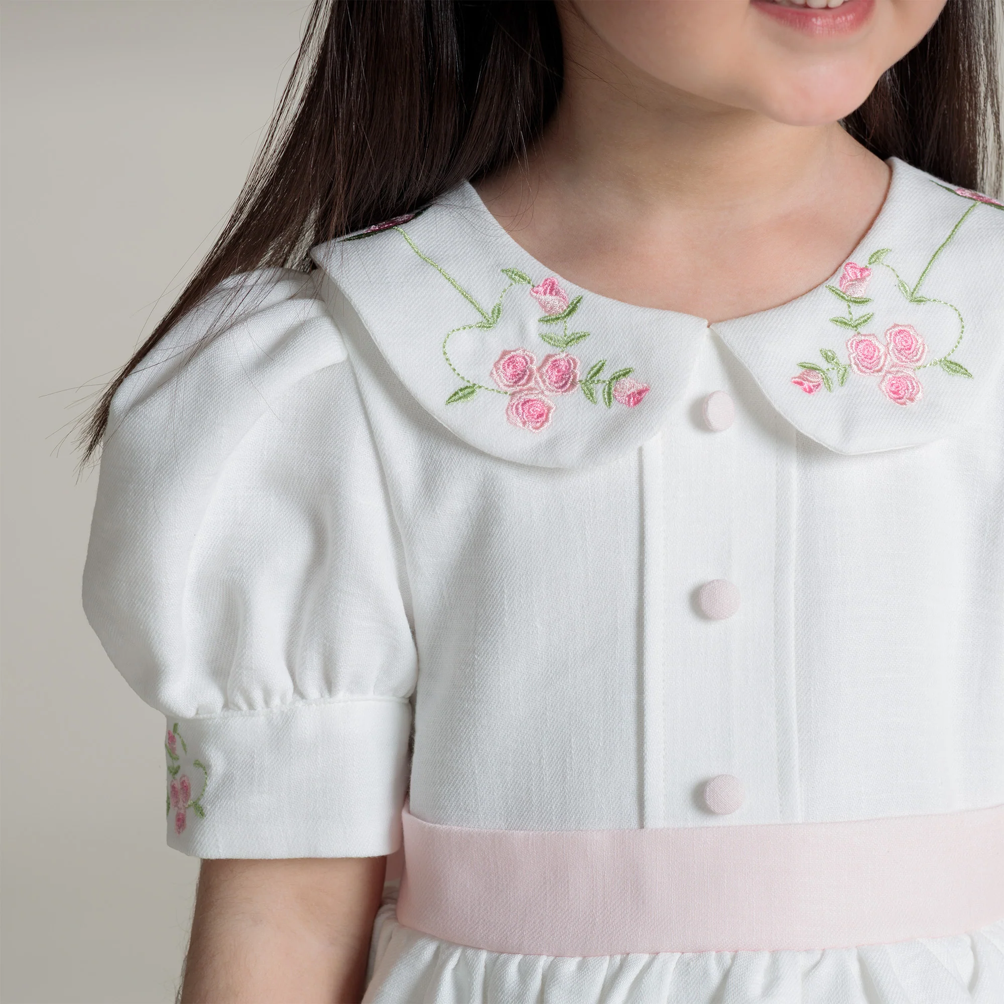 Blossom Collar White Frock - Image 5